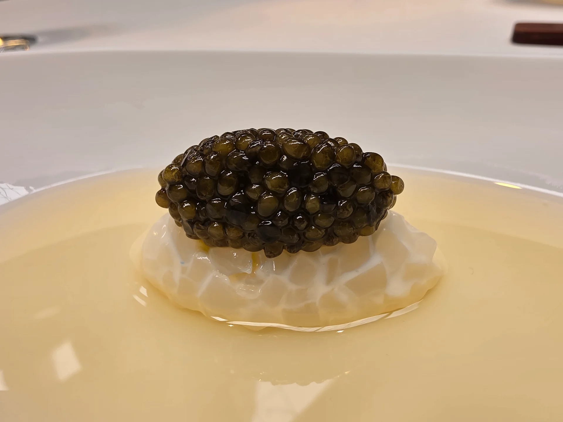 Cured Squid, Poultry Consomme and Caviar
